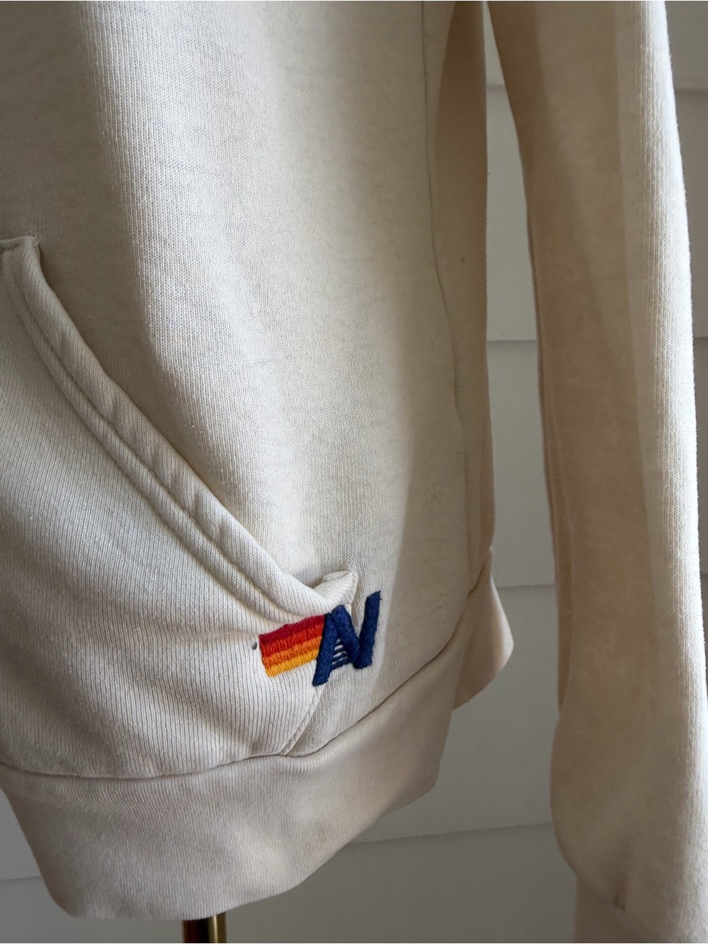 Aviator Nation 5 Stripe Hoodie Vintage White/Blue size M - Picture 5 of 11